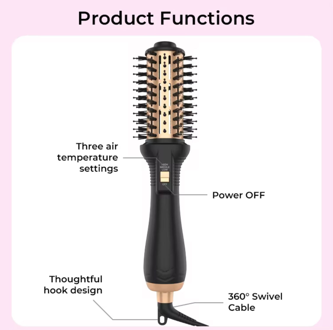 Electric Hot Comb Hair Dryer - Velora ™
